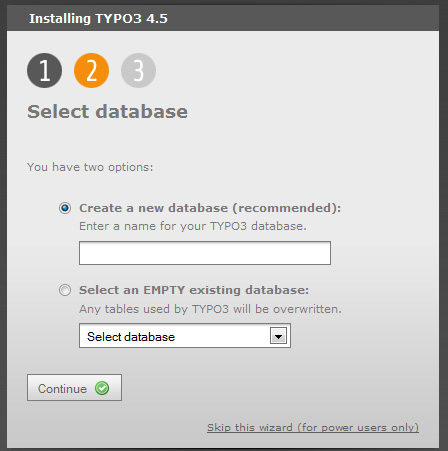 Wahl der Datenbank Typo3 braucht eine Datenbank