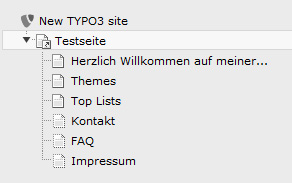 Seitenbaum mit versteckten Seiten Versteckte Seiten werden mit gestricheltem Rahmen dargestellt.