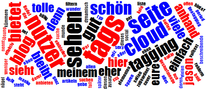 Jetzt ist die Tagcloud bunt